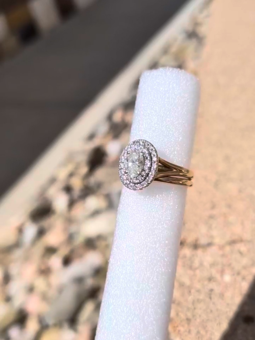 Helzberg CUSTOM Lab Grown Diamond Double Halo Engagement Ring in 14K Rose Gold